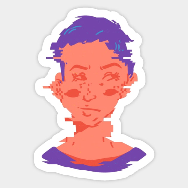 Zoe the Pixie Cut Girl Sticker by 45 Creative Club